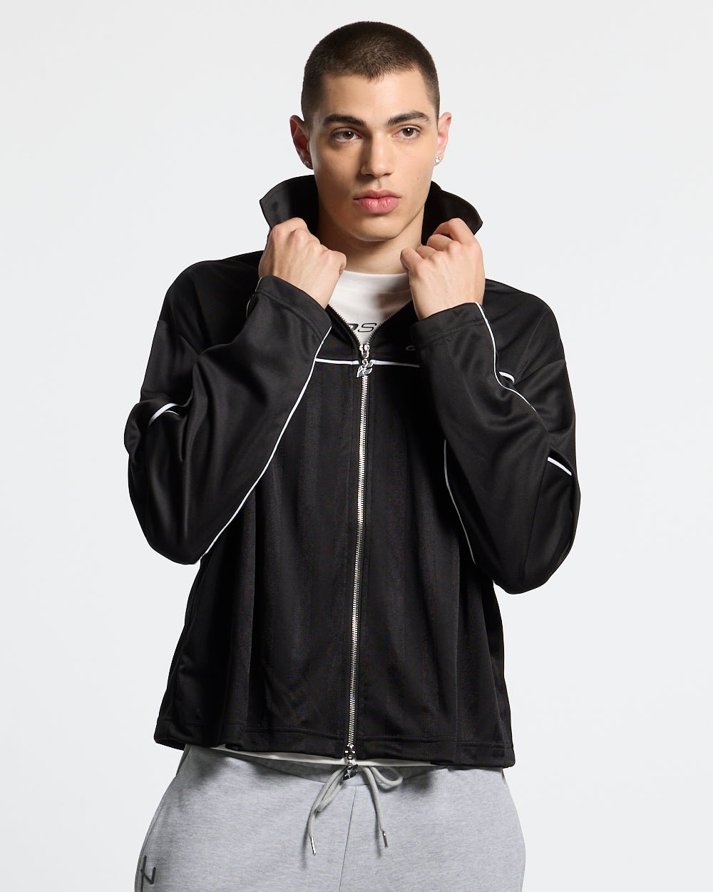 DRAW THE LINE LONGSLEEVE SHIRT BLACK - Cold Culture #man