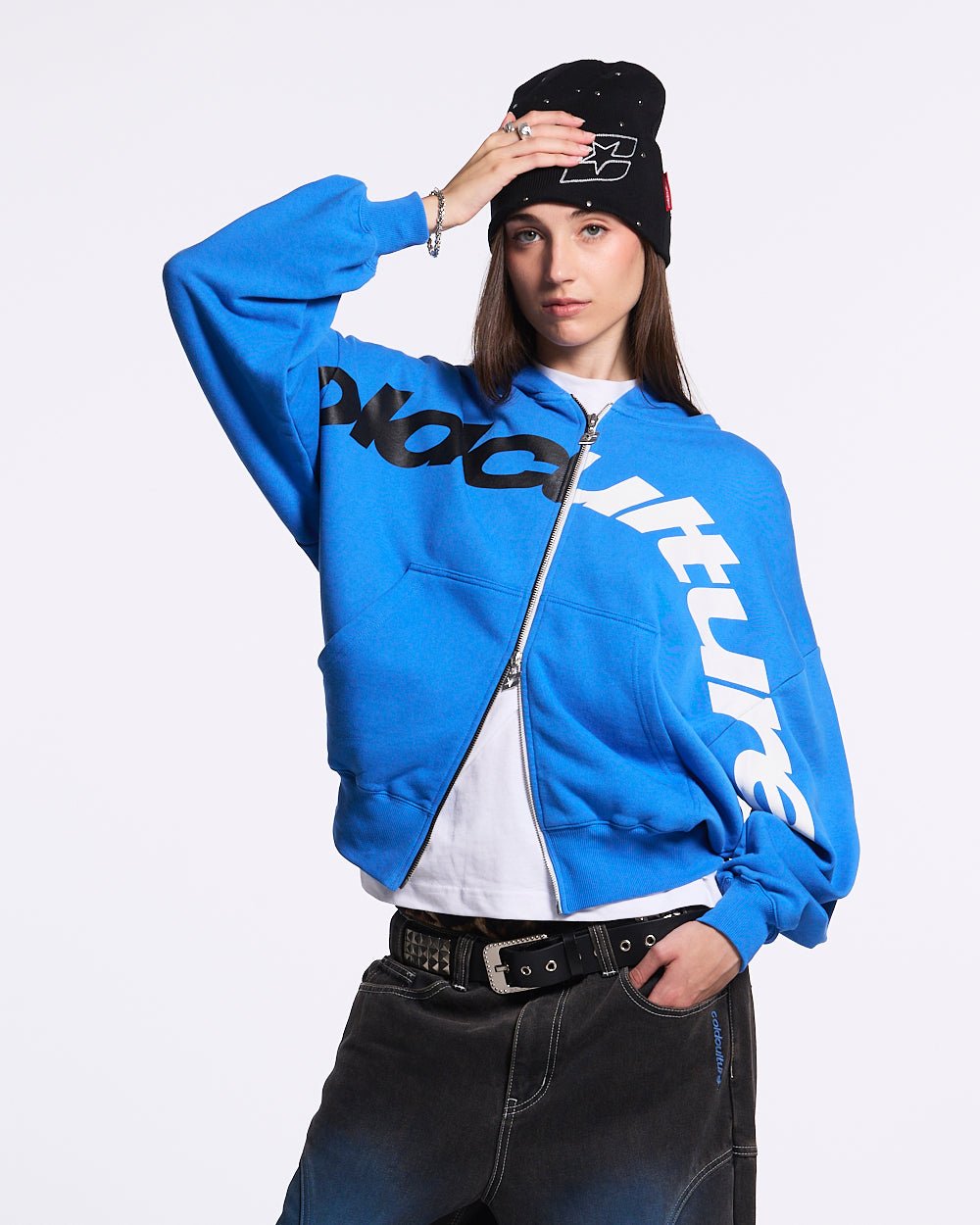 DRIVEN ZIP HOODIE BLUE - COLD CULTURE