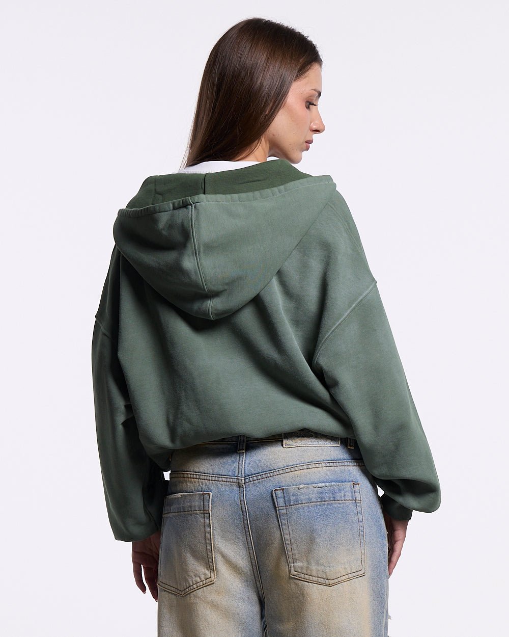 EAGLE ZIP HOODIE GREEN - Cold Culture
