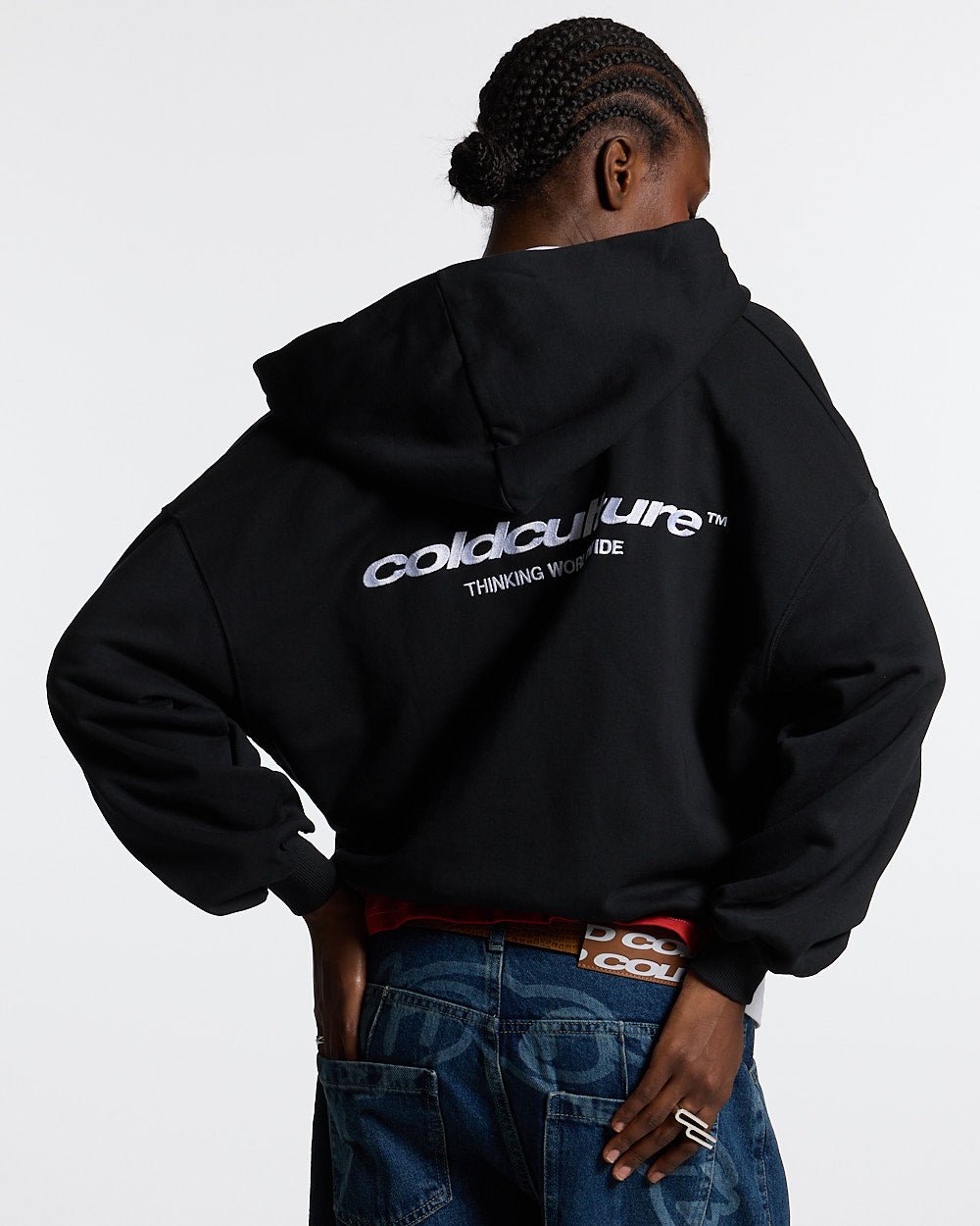 ESSENTIAL ZIP HOODIE BLACK - COLD CULTURE