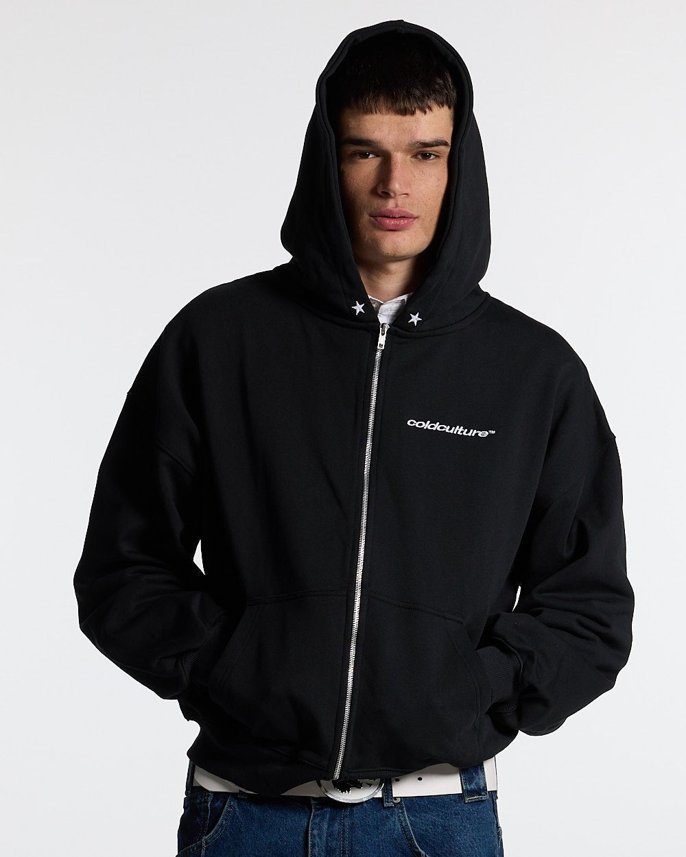 ESSENTIAL ZIP HOODIE BLACK - COLD CULTURE