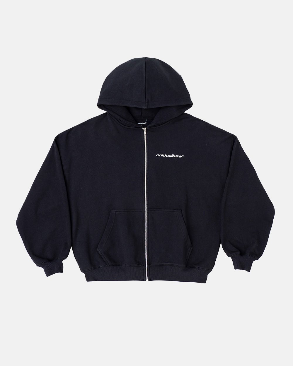 ESSENTIAL ZIP HOODIE BLACK - COLD CULTURE