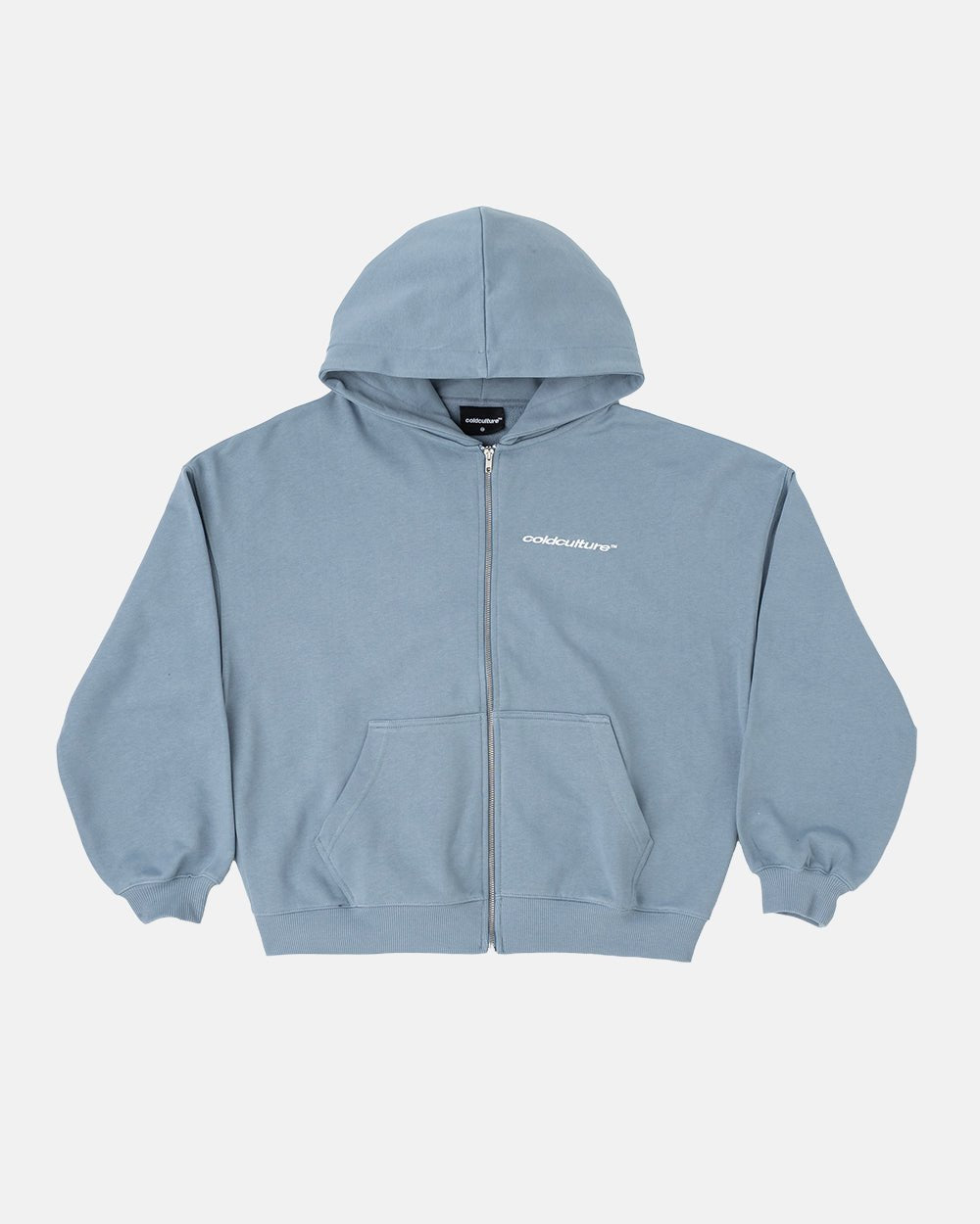 ESSENTIAL ZIP HOODIE WINDWARD BLUE - COLD CULTURE