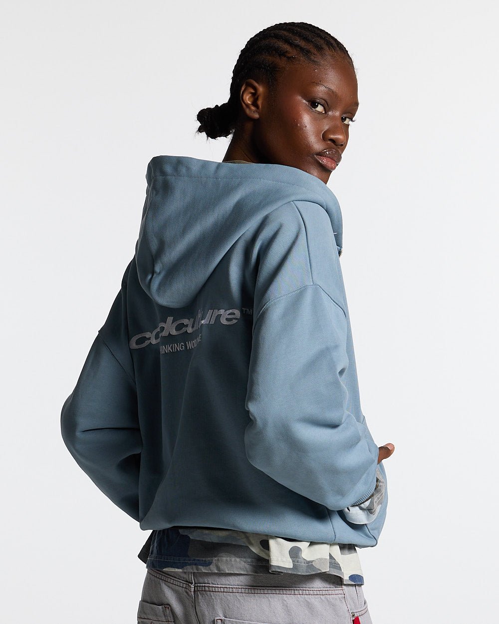 ESSENTIAL ZIP HOODIE WINDWARD BLUE - COLD CULTURE