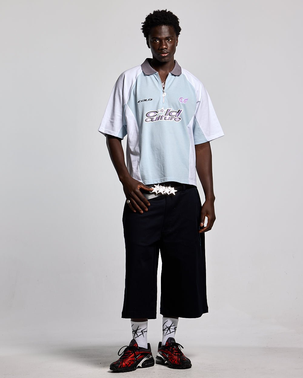 EXTREME POLO IRON LIGHT BLUE AND GREY - COLD CULTURE