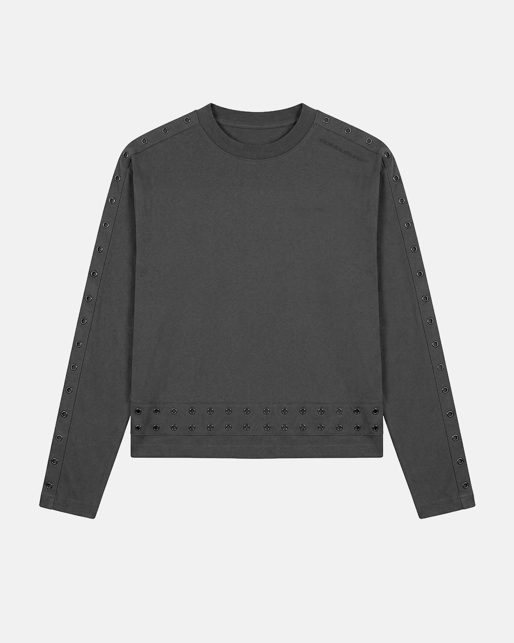 EYELET LONGSLEEVE BLACK - Cold Culture
