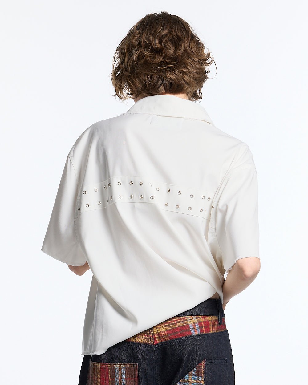 EYELET SHIRT OFF WHITE - Cold Culture