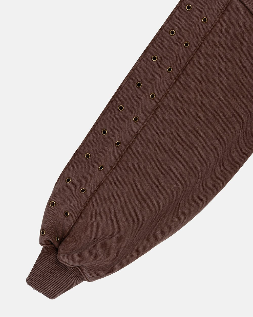 EYELET ZIP HOODIE BROWN - Cold Culture