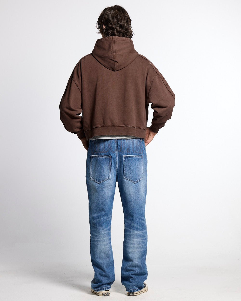 EYELET ZIP HOODIE BROWN - Cold Culture