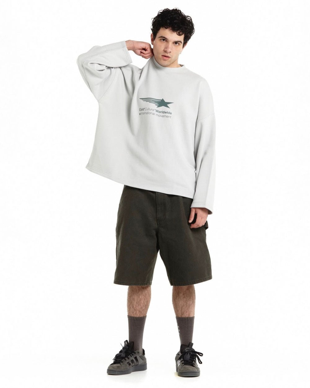 FALLING STAR CREWNECK LIGHT GREY - COLD CULTURE