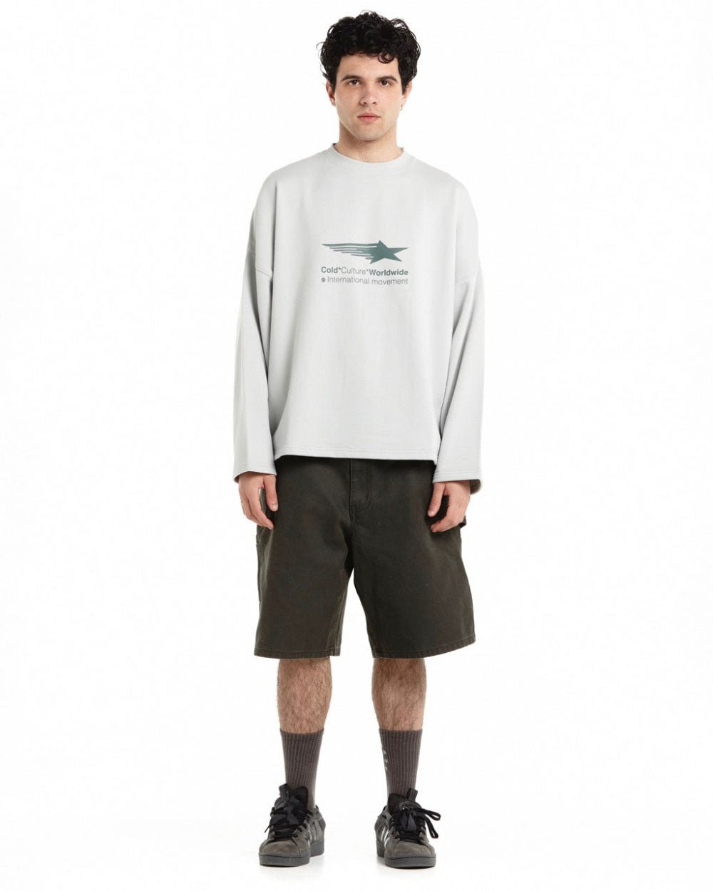 FALLING STAR CREWNECK LIGHT GREY - COLD CULTURE