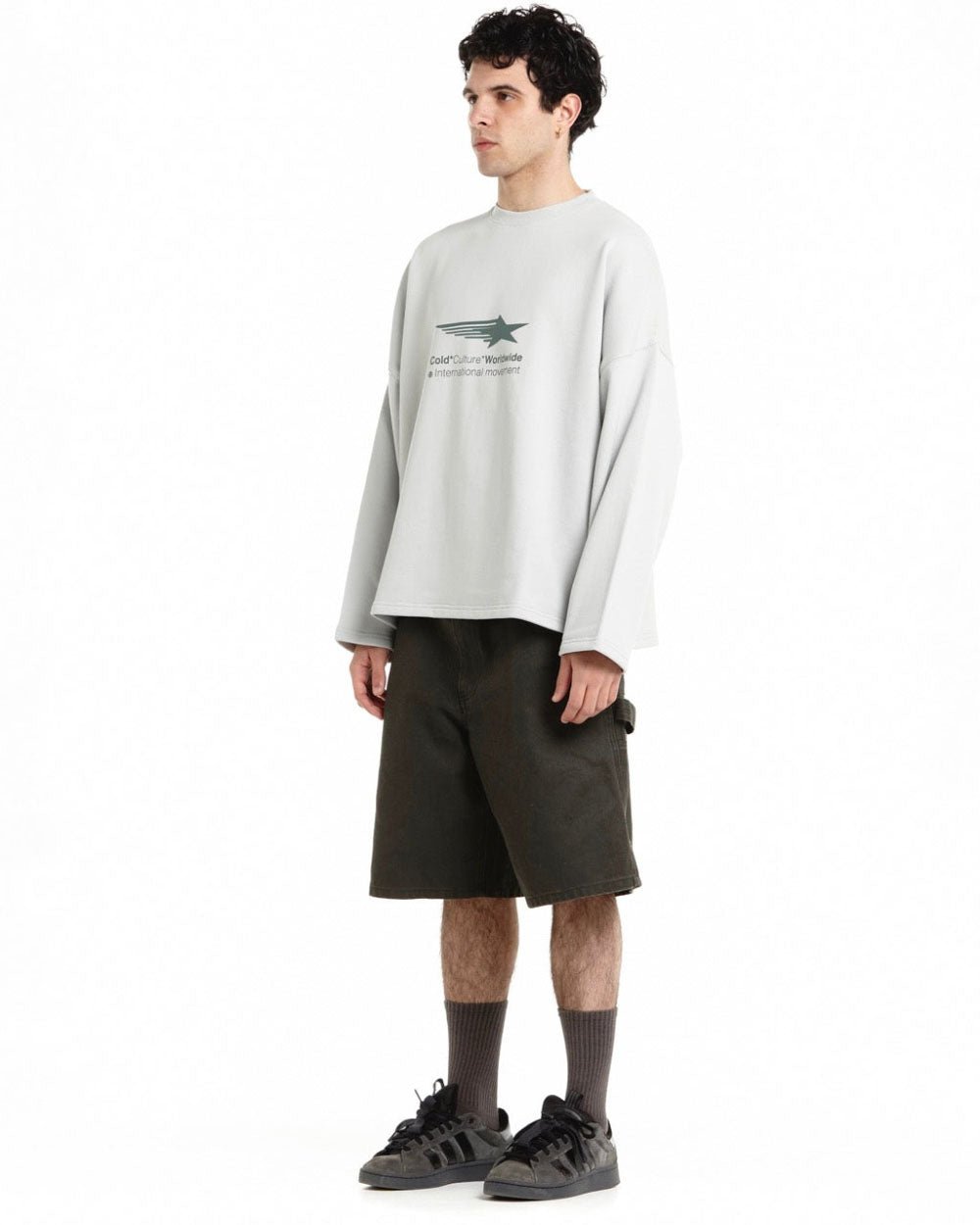 FALLING STAR CREWNECK LIGHT GREY - COLD CULTURE