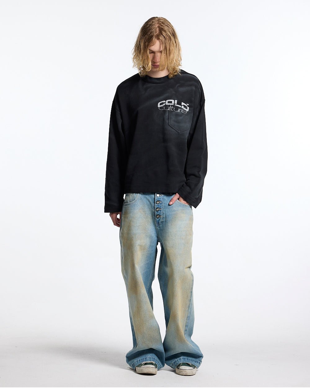 FARMER BLUES LONGSLEEVE BLACK - Cold Culture