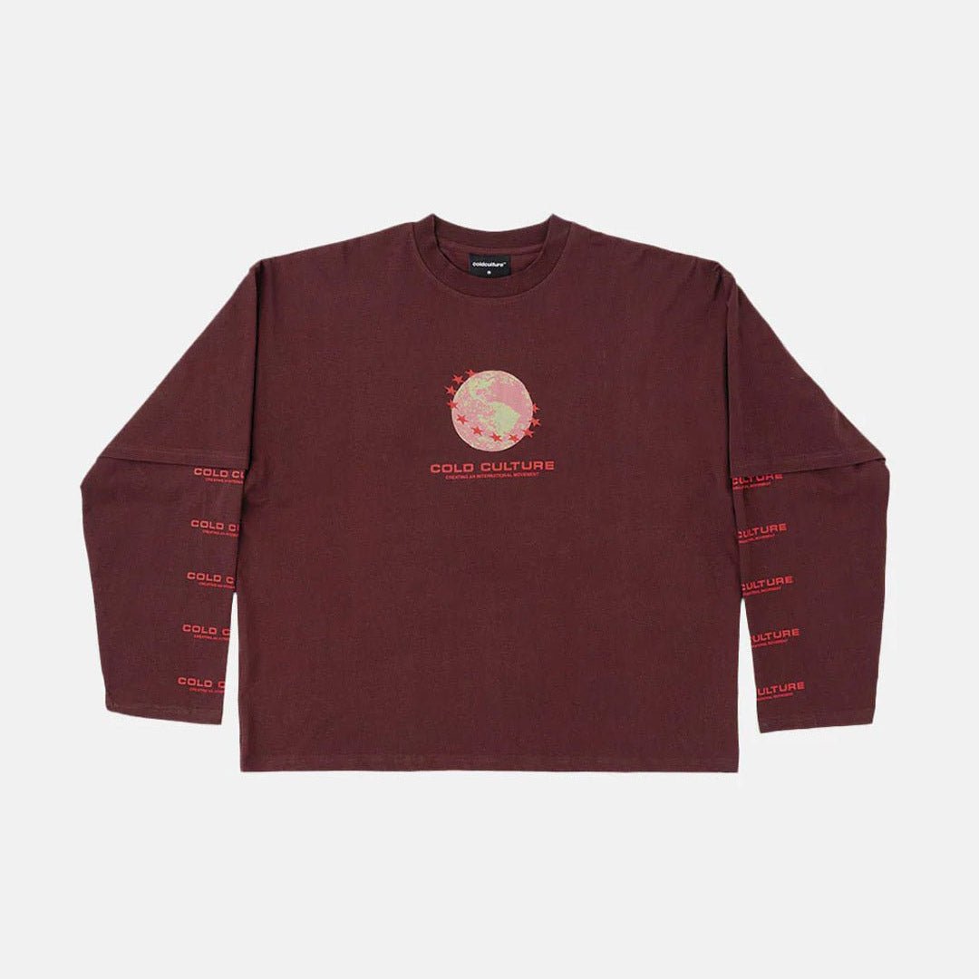 FIRE EARTH LONG SLEEVE TEE OXIDE RED - Cold Culture