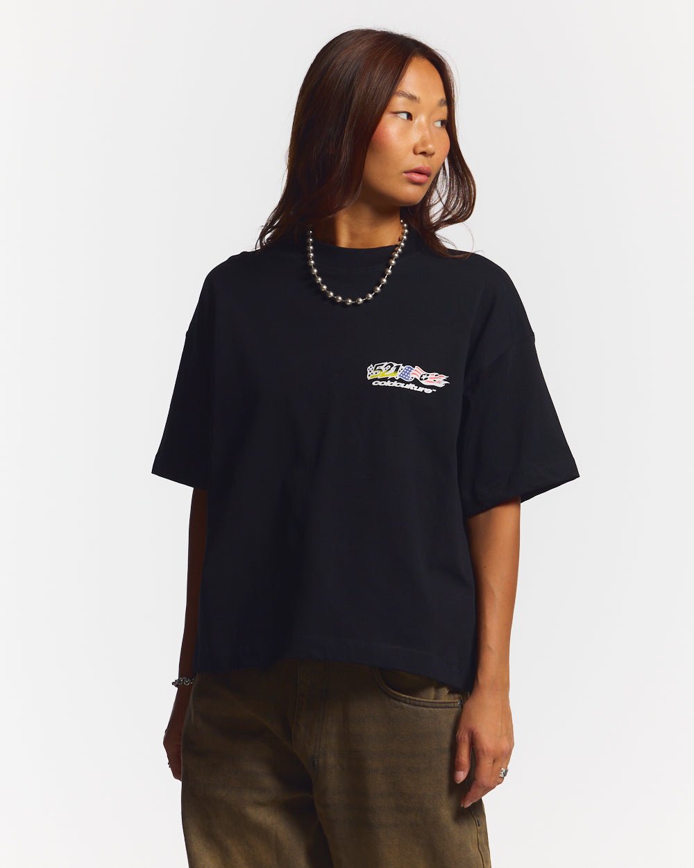 FLAG TEE BLACK - COLD CULTURE
