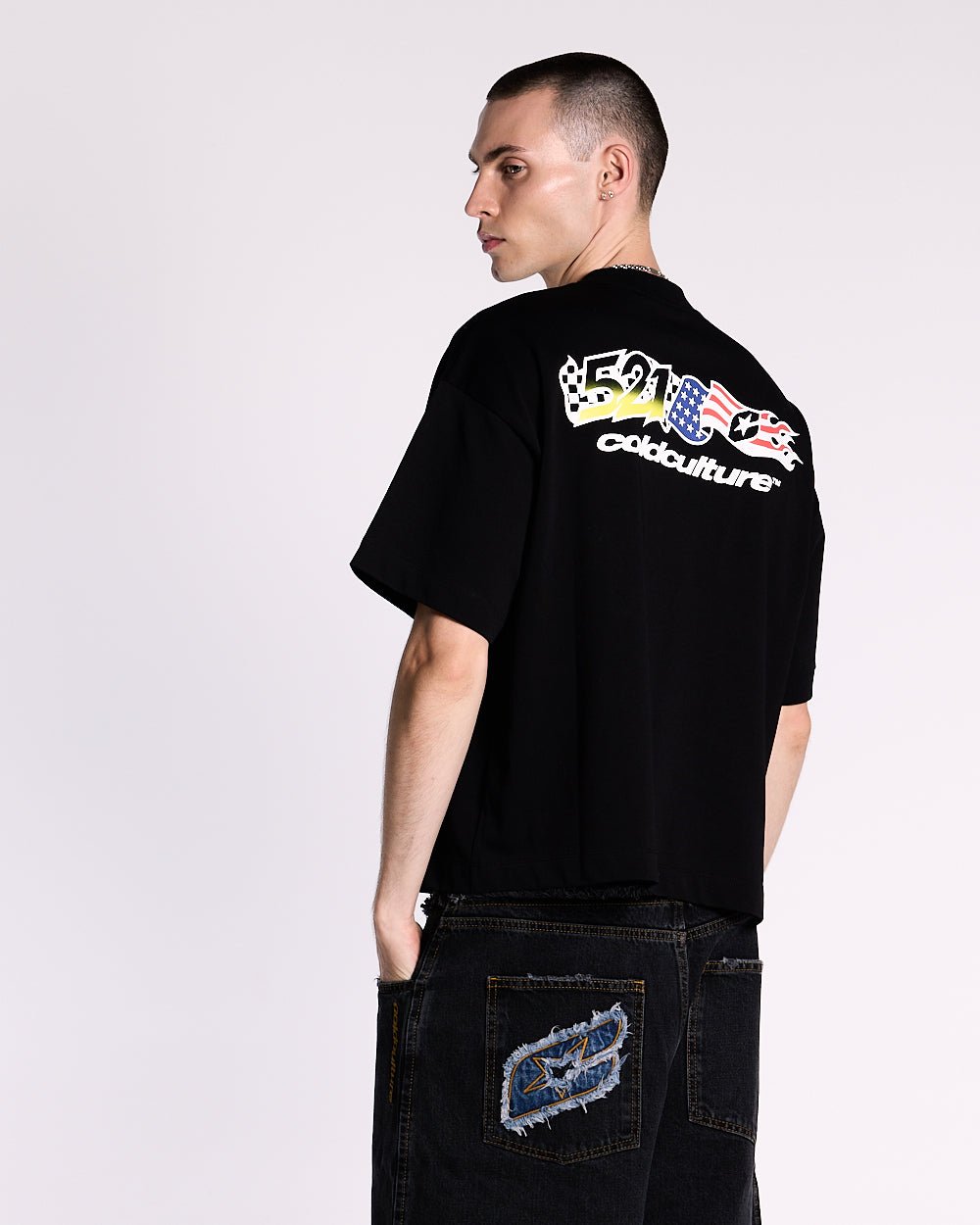FLAG TEE BLACK - COLD CULTURE