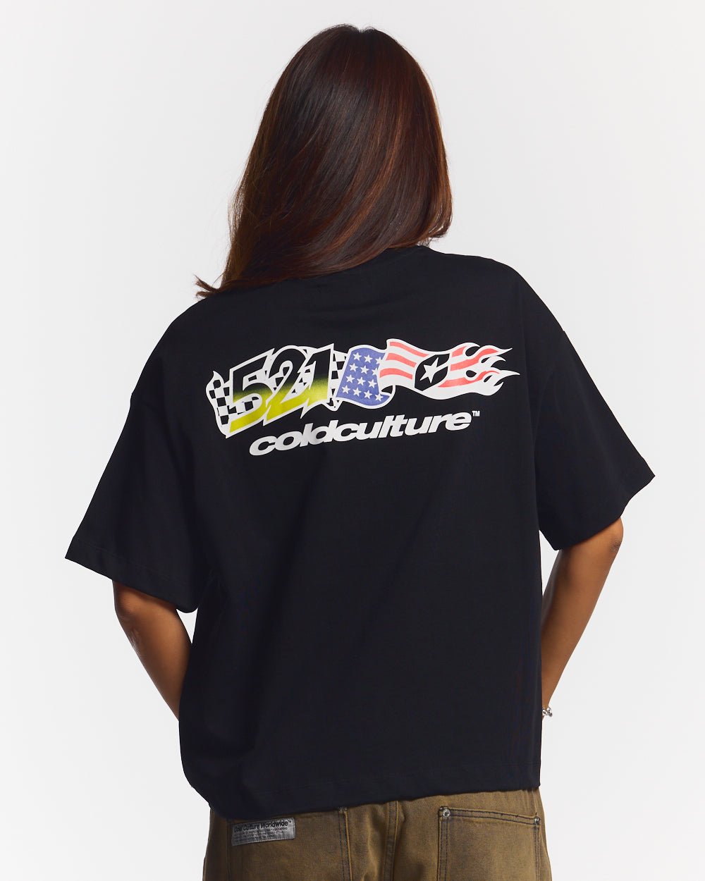 FLAG TEE BLACK - COLD CULTURE