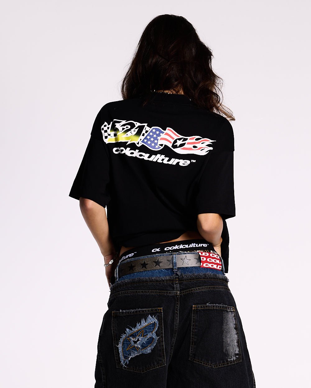 FLAG TEE BLACK - COLD CULTURE