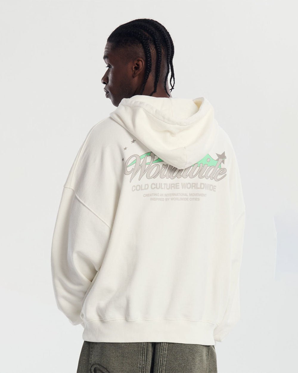 FLAME STARS HOODIE WHITE - COLD CULTURE