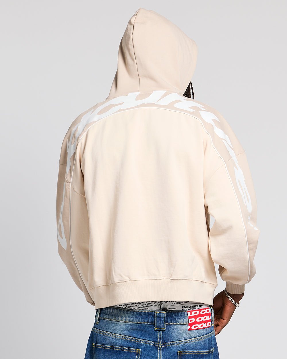 FLESH ZIP HOODIE BEIGE - Cold Culture