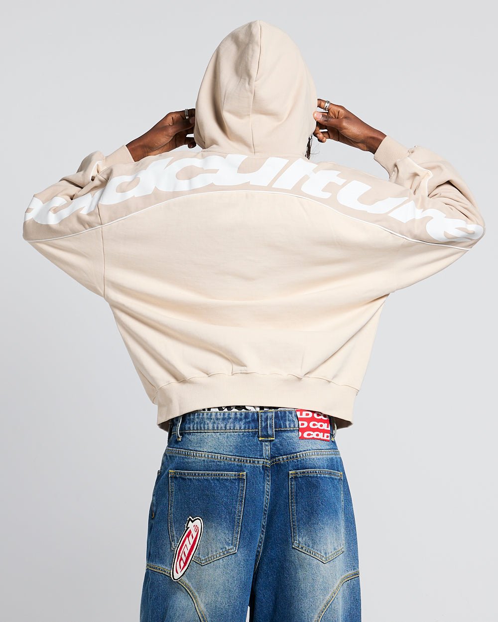 FLESH ZIP HOODIE BEIGE - Cold Culture