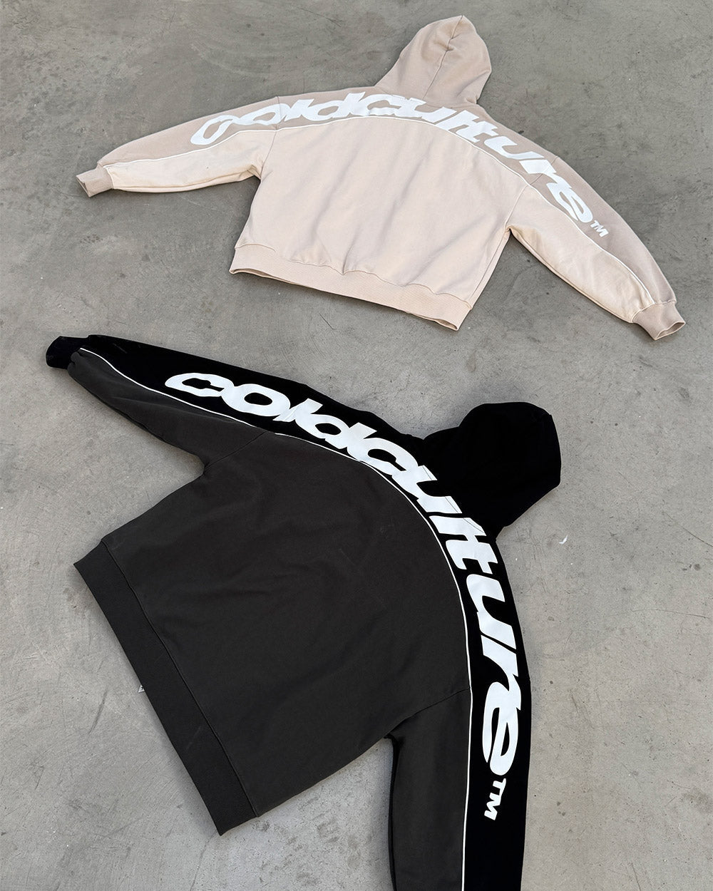 FLESH ZIP HOODIE BLACK & GREY - Cold Culture