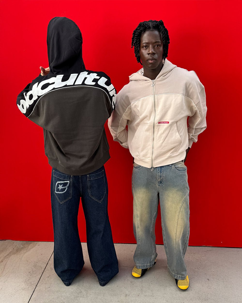 FLESH ZIP HOODIE BLACK & GREY - Cold Culture