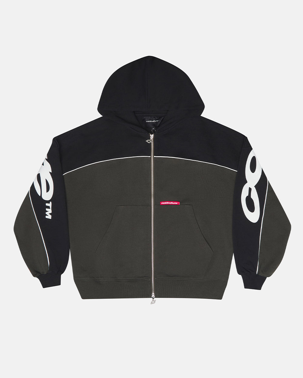 FLESH ZIP HOODIE BLACK & GREY - Cold Culture