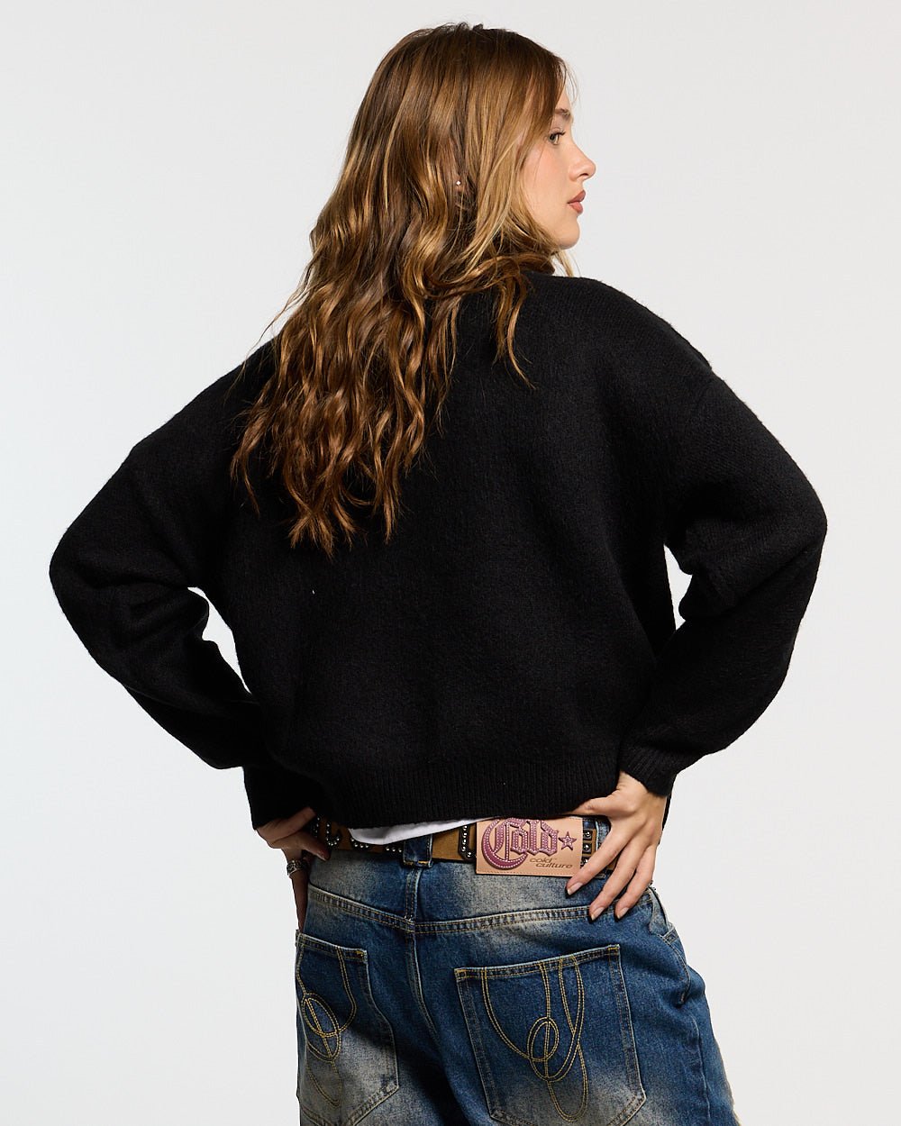 FLUFFY FUR KNIT BLACK - Cold Culture