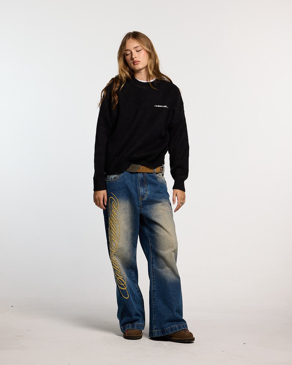 FLUFFY FUR KNIT BLACK - Cold Culture