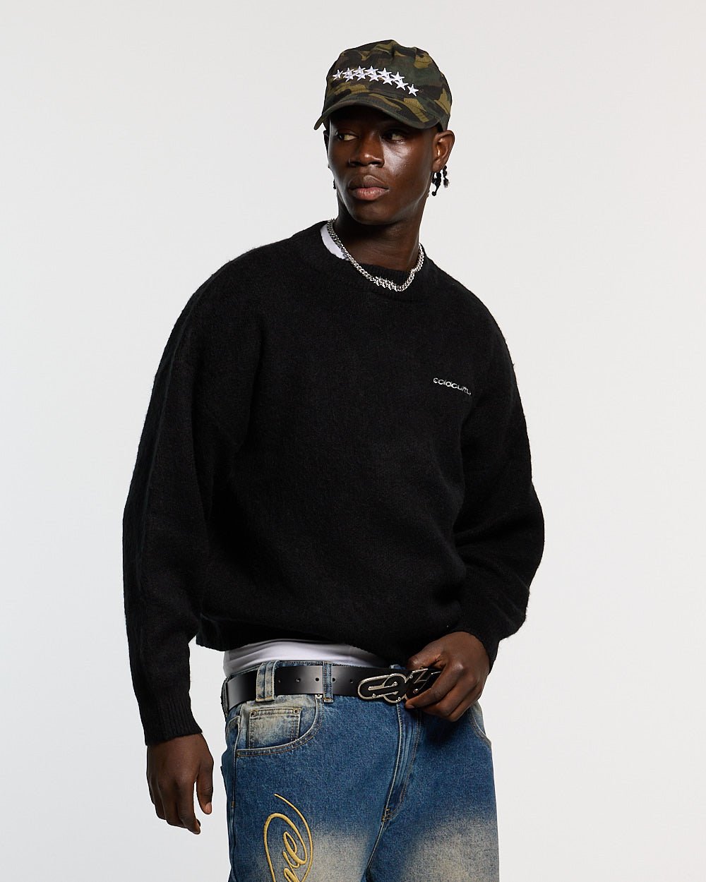 FLUFFY FUR KNIT BLACK - Cold Culture