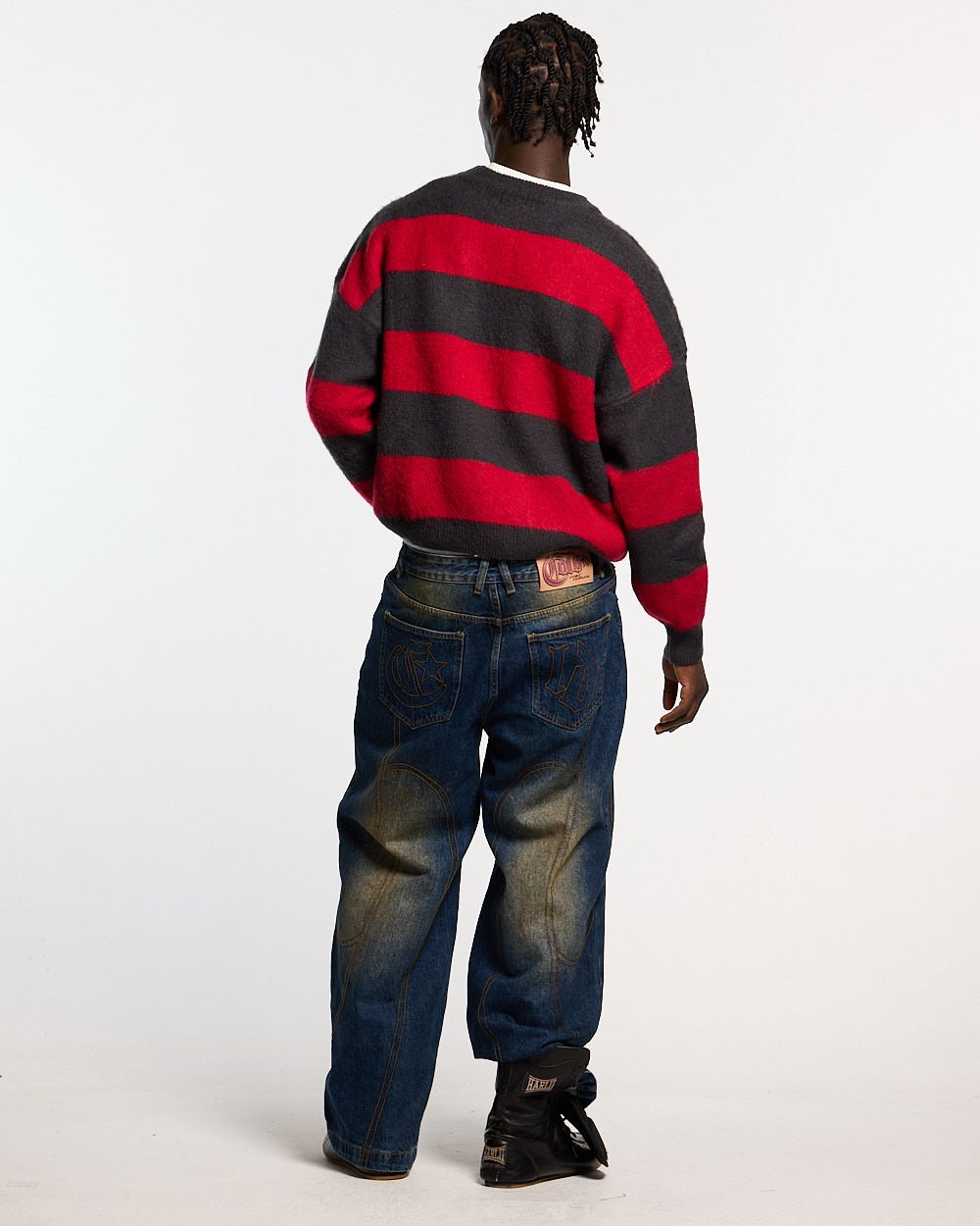 FLUFFY FUR KNIT BLACK & RED - Cold Culture