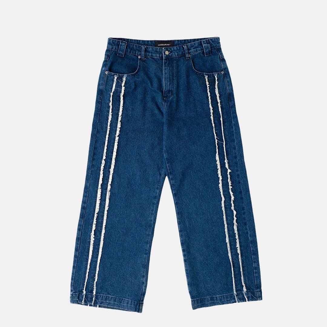 FRAYED LINE V1 PANTS MIDNIGHT BLUE DENIM - Cold Culture