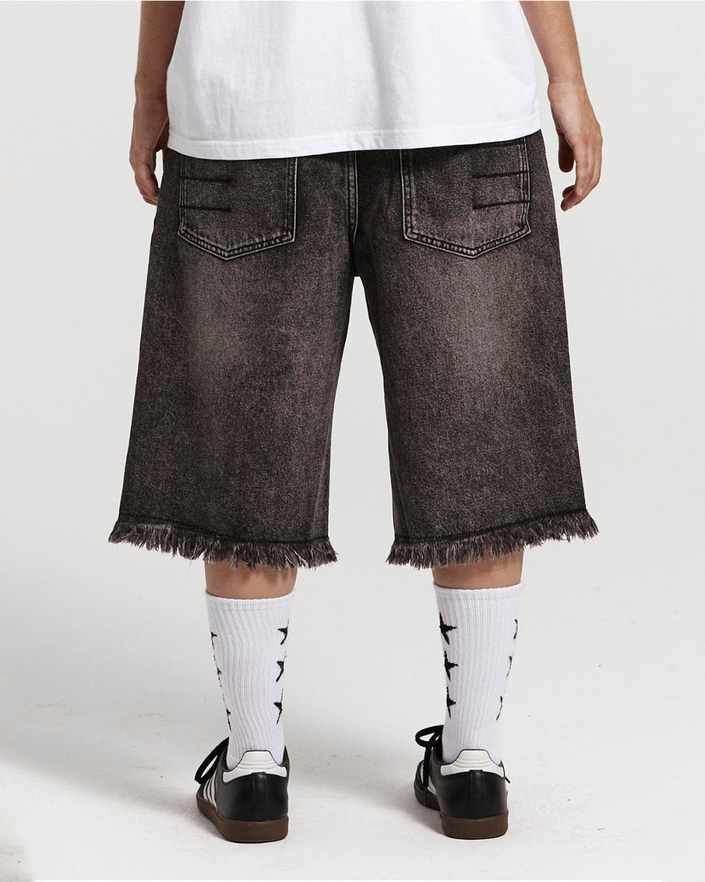 FRAYED V2 SHORTS BLACK STONE DENIM - COLD CULTURE