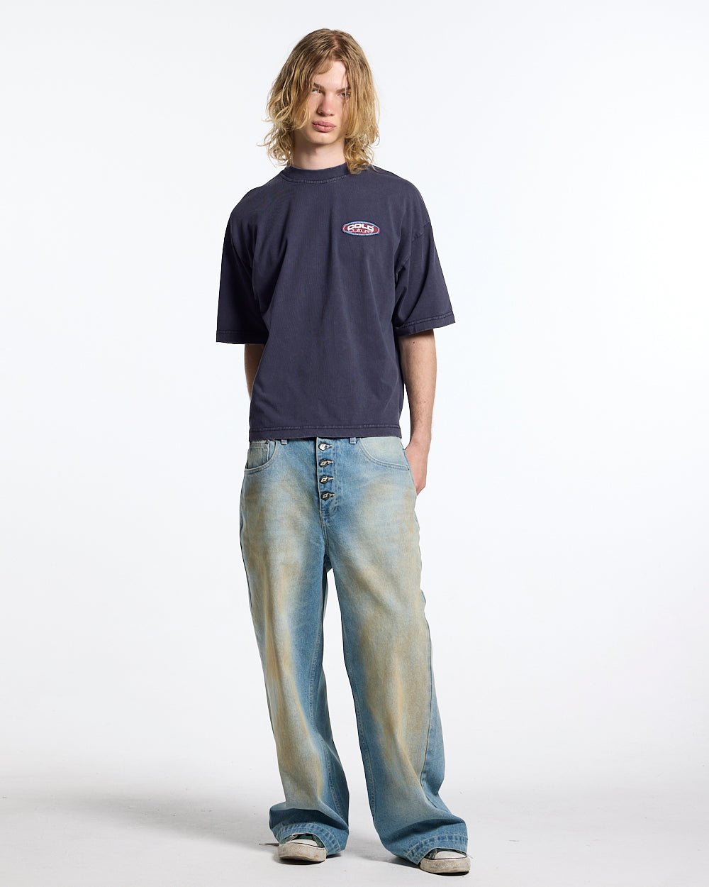 FULL ON WASHED TEE BLUE - Cold Culture