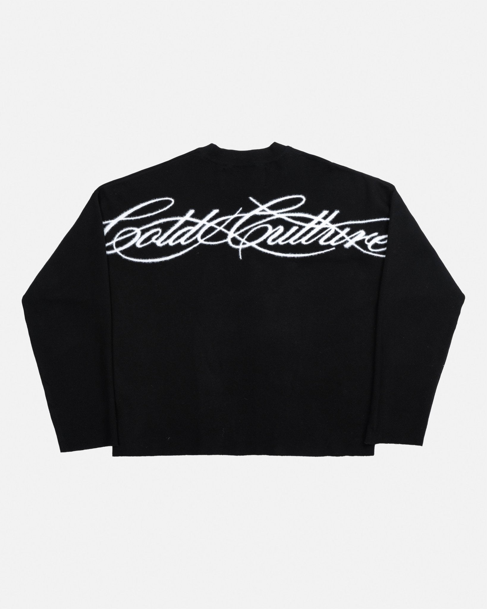 FURRY SCRIPT KNIT BLACK - Cold Culture