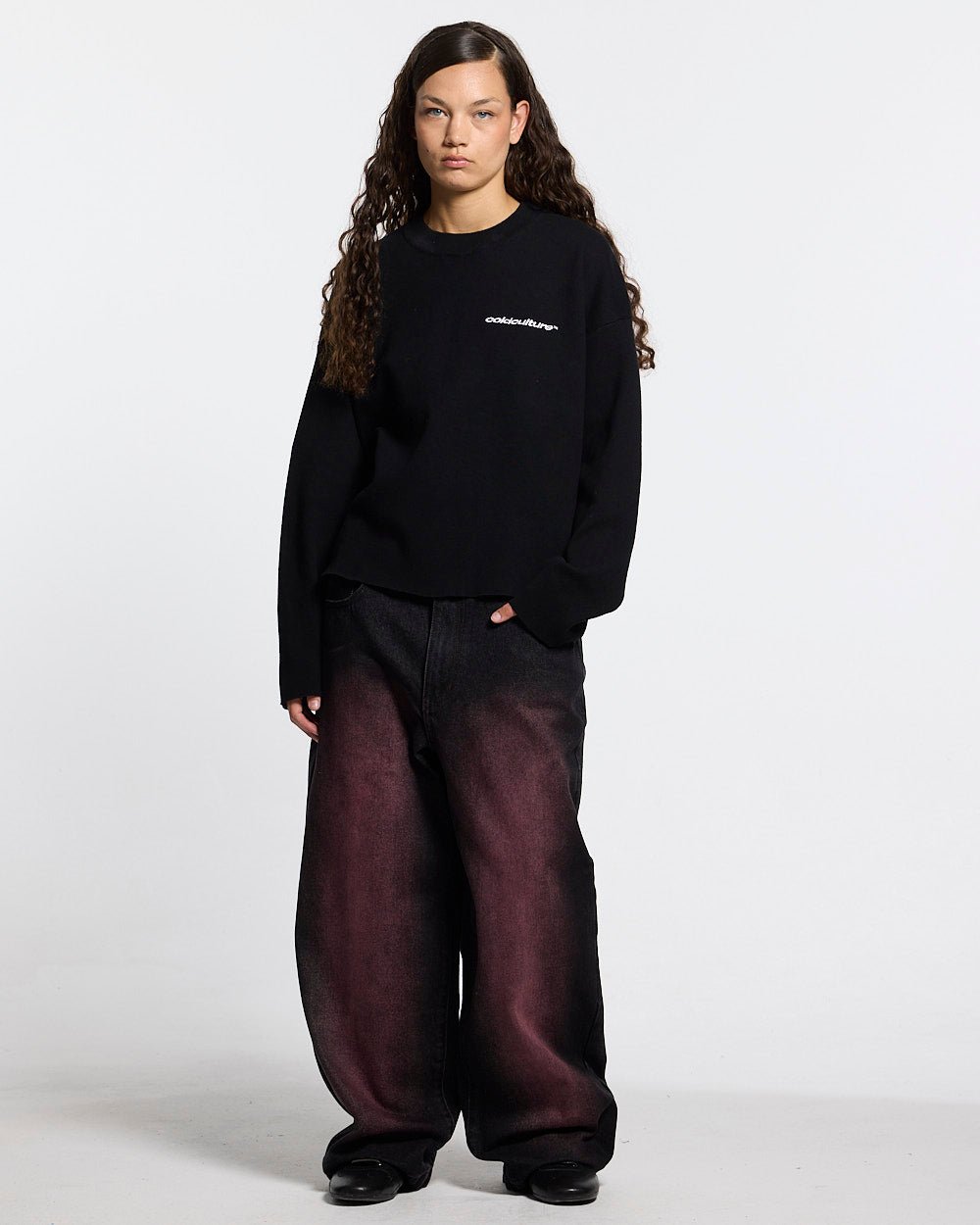 FURRY SCRIPT KNIT BLACK - Cold Culture