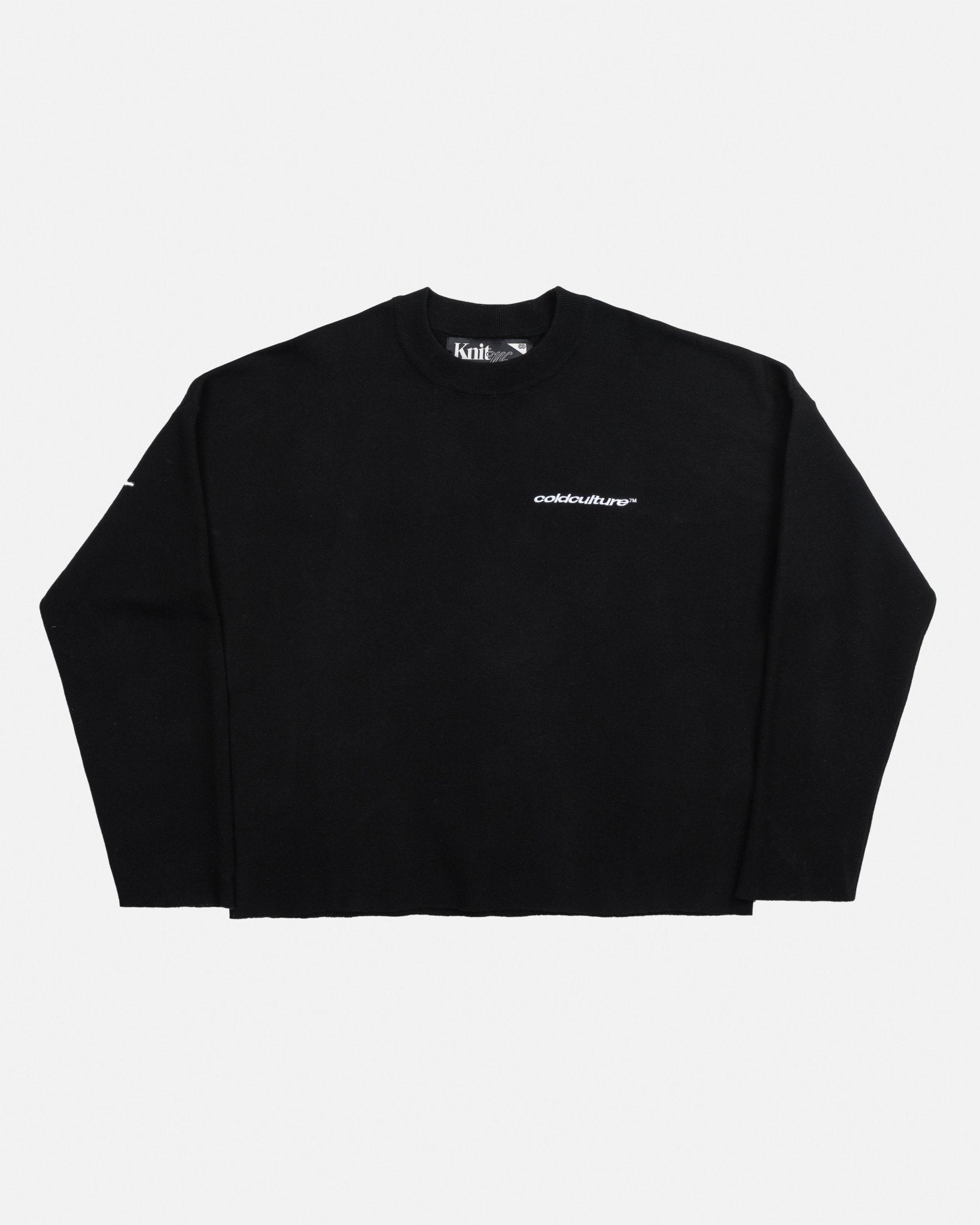 FURRY SCRIPT KNIT BLACK - Cold Culture