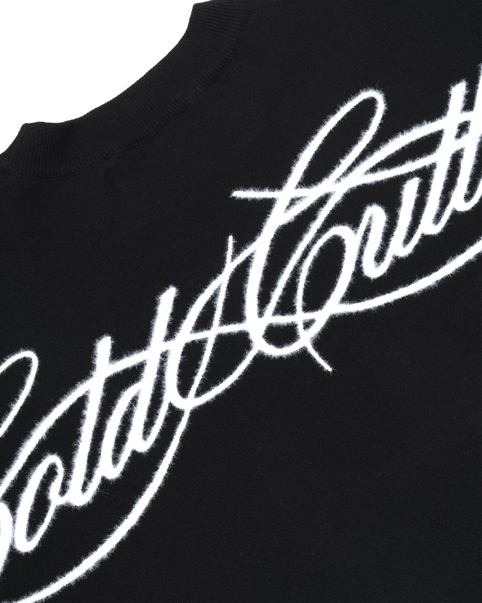 FURRY SCRIPT KNIT BLACK - Cold Culture