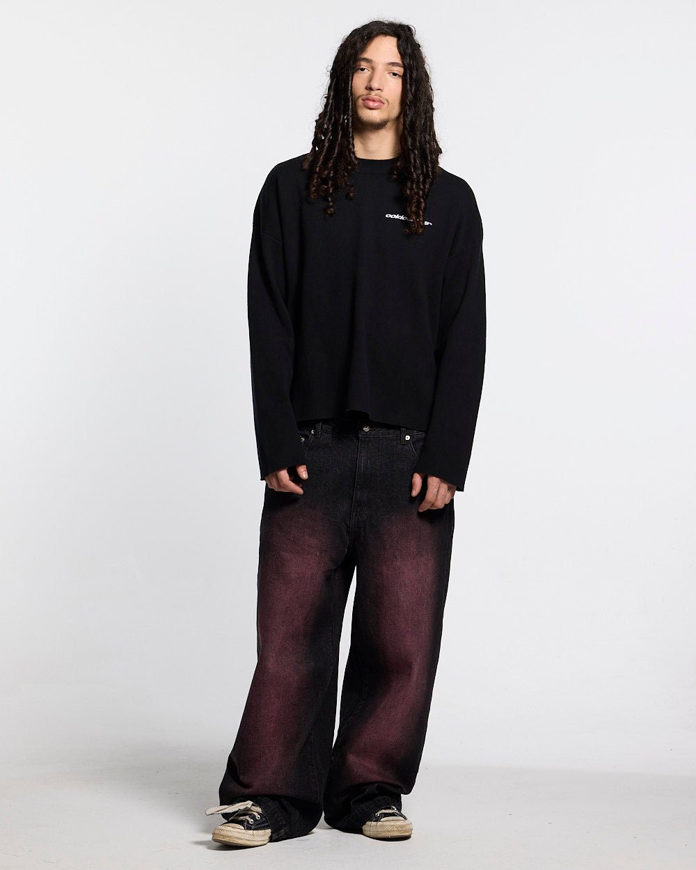 FURRY SCRIPT KNIT BLACK - Cold Culture
