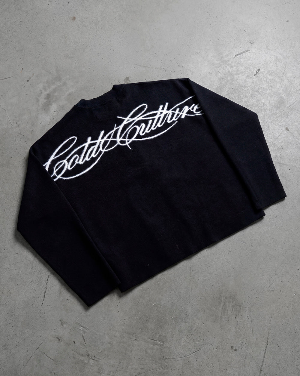 FURRY SCRIPT KNIT BLACK - Cold Culture