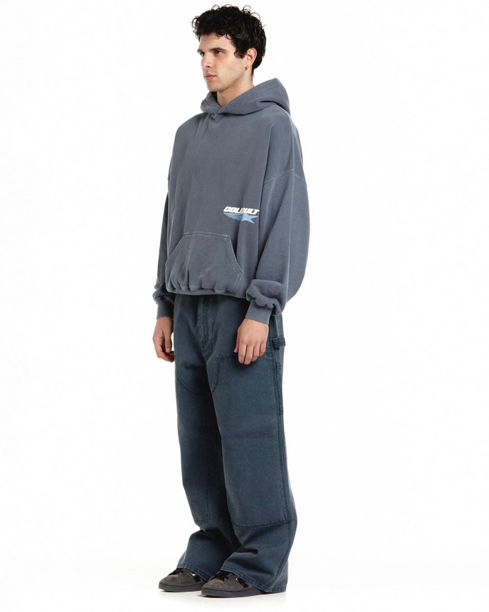 GALACTIC GLIDE HOODIE DARK BLUE - COLD CULTURE