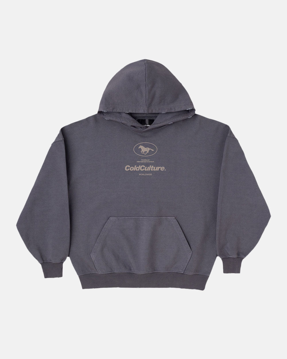 GALLOP HOODIE +WASHED DARK GREY - COLD CULTURE