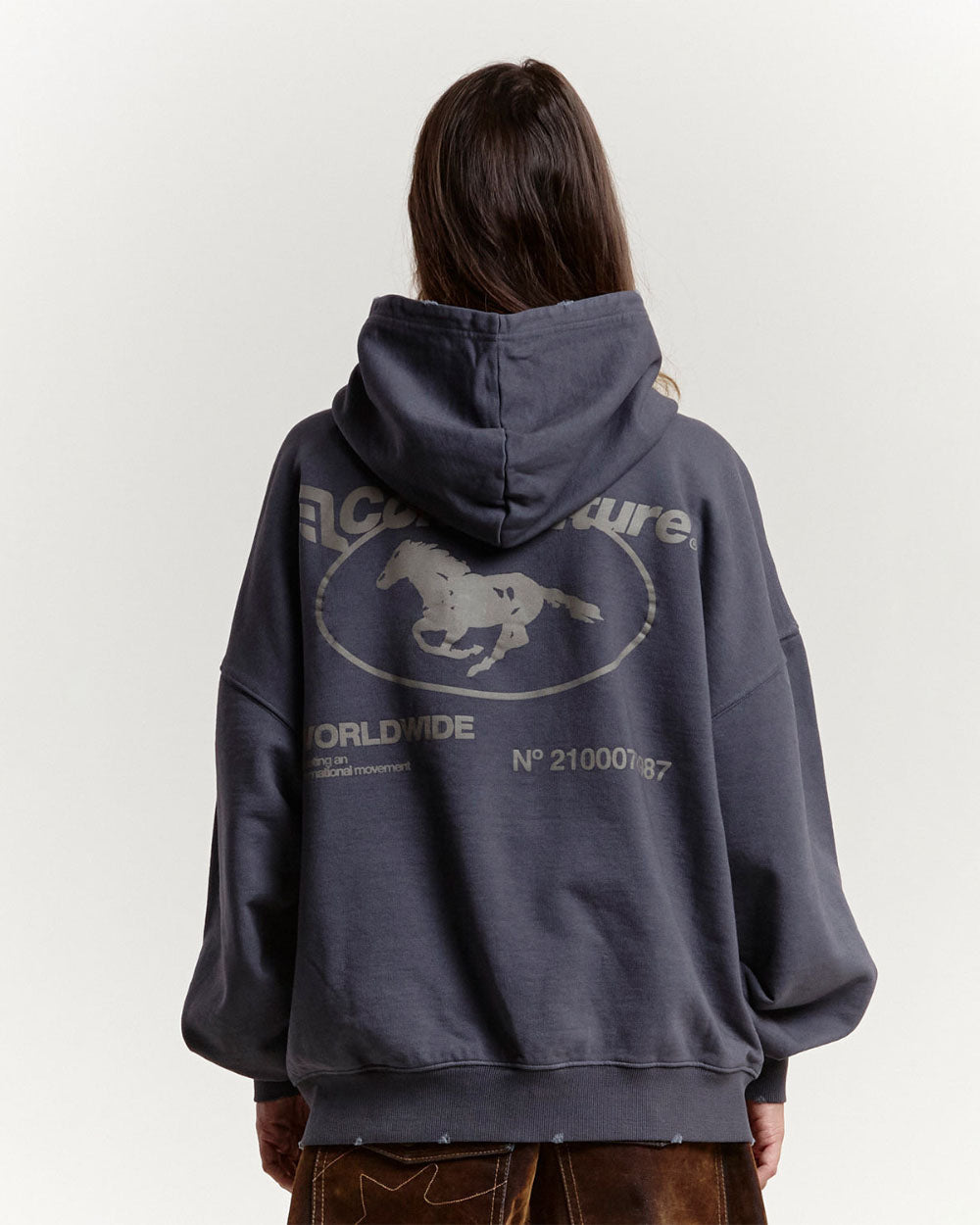 GALLOP HOODIE +WASHED DARK GREY - COLD CULTURE