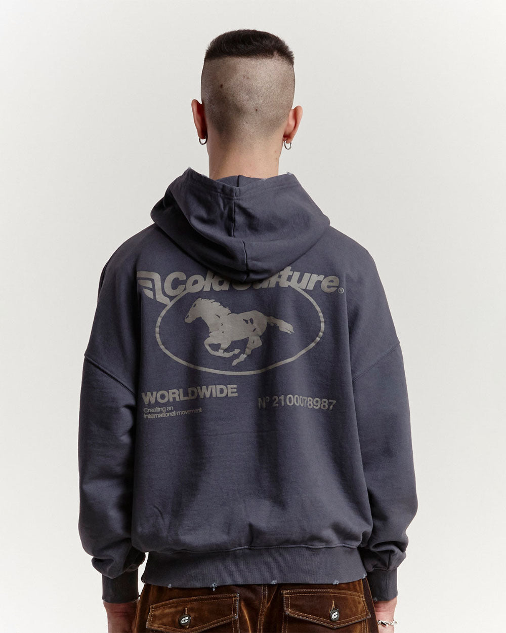 GALLOP HOODIE +WASHED DARK GREY - COLD CULTURE