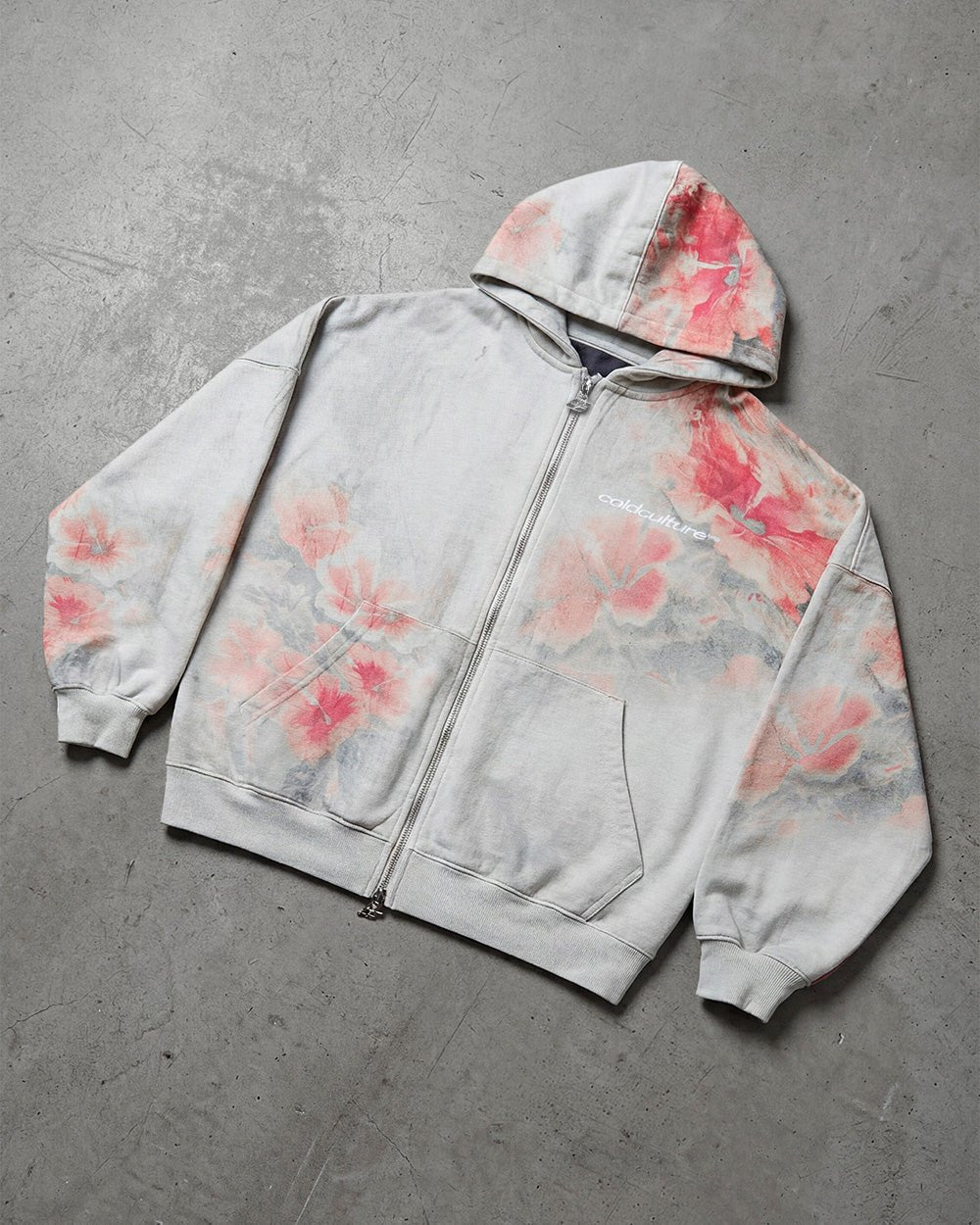 GARDEN N´ROSES ZIP HOODIE GREY - Cold Culture