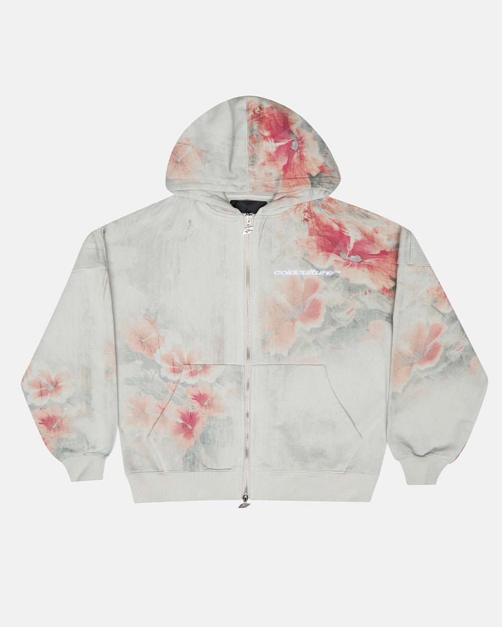 GARDEN N´ROSES ZIP HOODIE GREY - Cold Culture