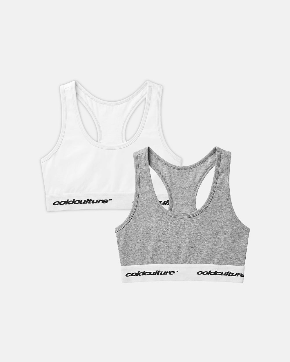 GIRLS CLUB BRA PACK WHITE AND GREY - Cold Culture