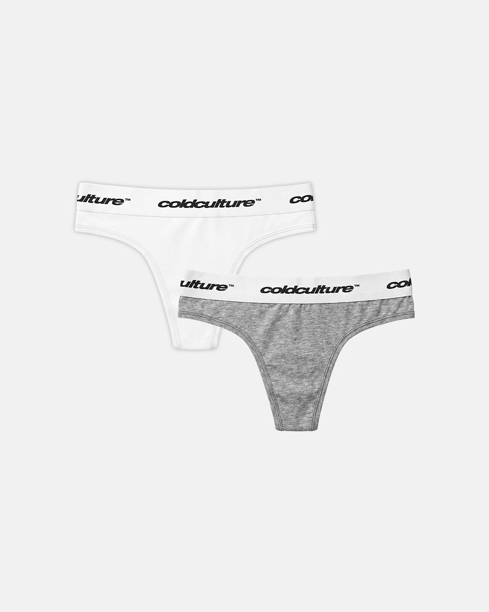 GIRLS CLUB THONG PACK WHITE AND GREY - Cold Culture