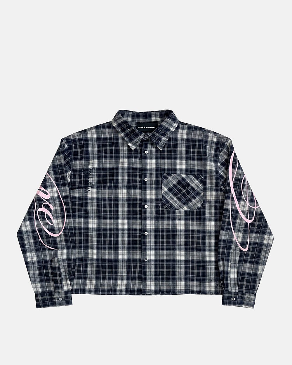 GLEENWOOD PLAID TARTAN SHIRT BLACK & WHITE - Cold Culture